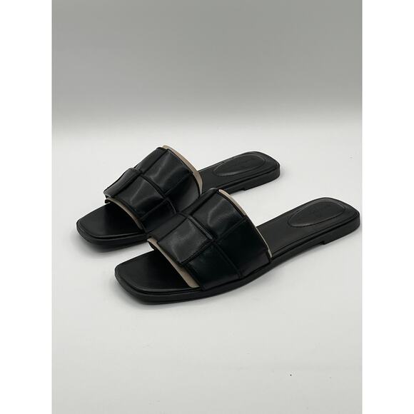 BANDOLINO WOMENS VANELLI SQUARE TOE BLACK CASUAL FLAT FAUX LEATHER SANDALS 9M - Picture 5 of 13